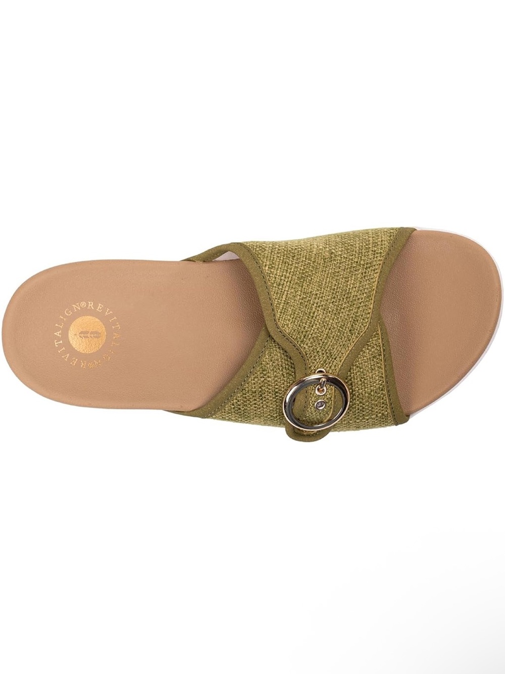 Revitalign Olive Green Slide Sandal with Buckle Accent - Women's Casual Slip-On - Picture 7 of 8